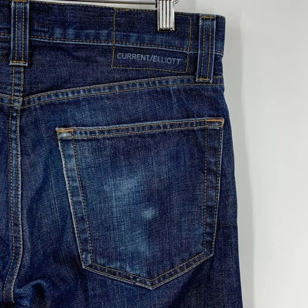 Current Elliott Men's The Slim Taper Distressed Mid Rise In Cove Jeans SZ 29x33 - Picture 7 of 14